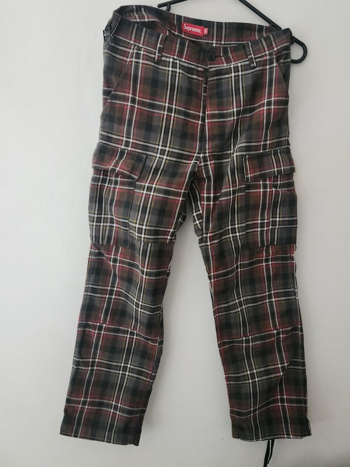 SS17 Supreme Cargo Pant Plaid Size 30 W30 L30