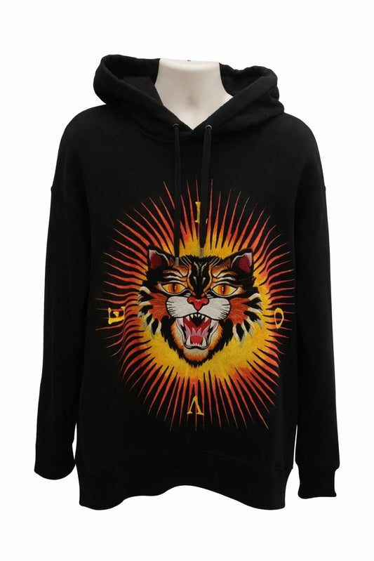 GUCCI Angry Cat Applique Oversized Distressed Hoodie £1440