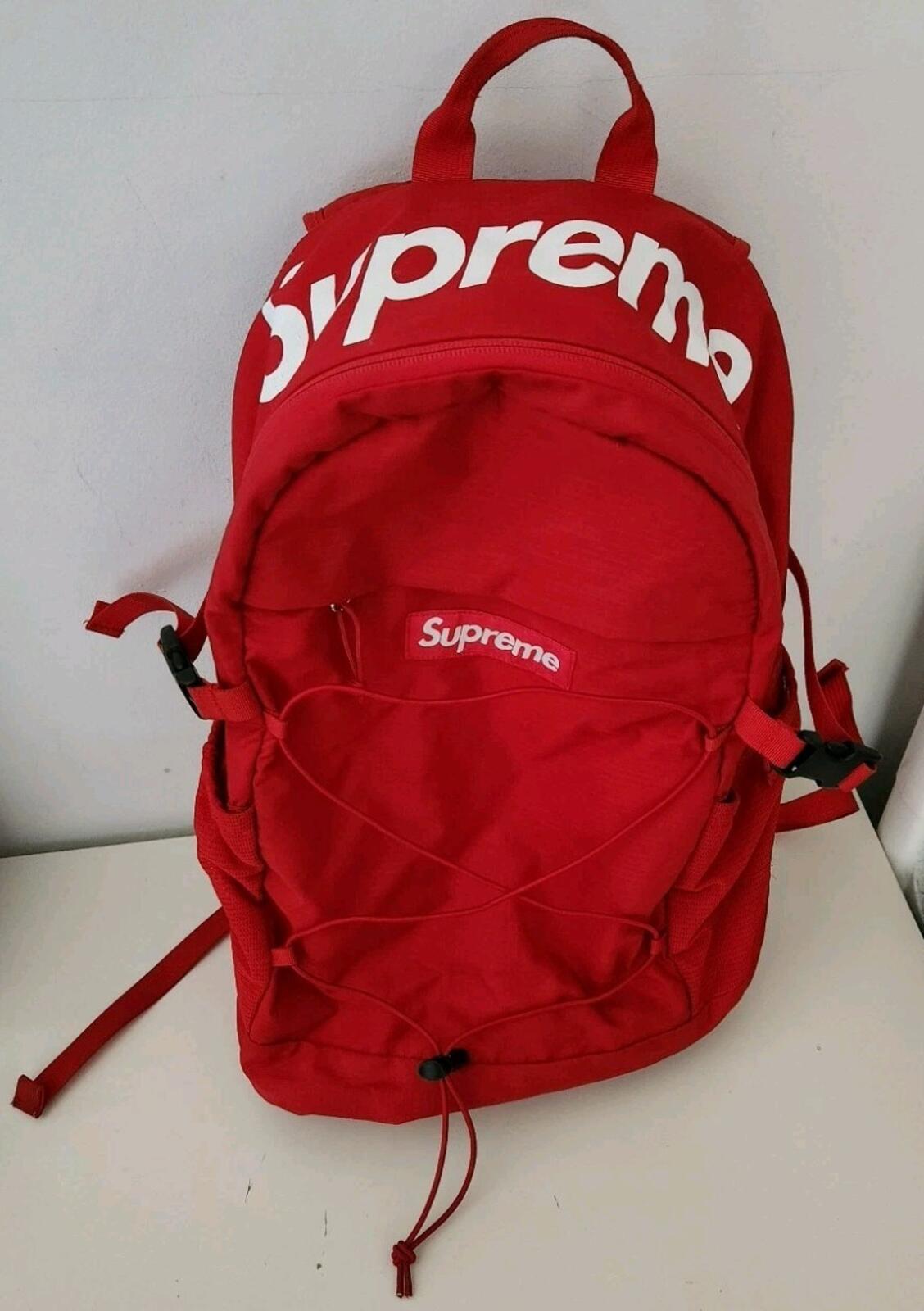 SS16 Supreme red backpack box logo Bag Rare Cordura Fabric