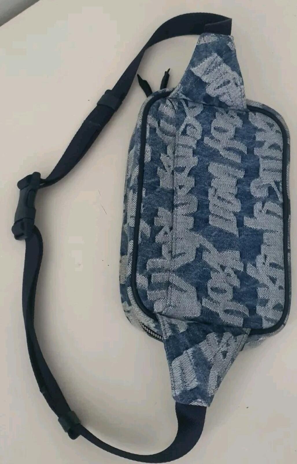 SS22 Supreme Fat Tip Jacquard Denim Bauchtasche Blau Schulter Bauchtasche 3L