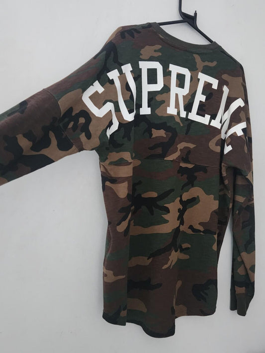FW14 Supreme Arena Top Langarmshirt L/S Größe L Camo T-Shirt großes Logo