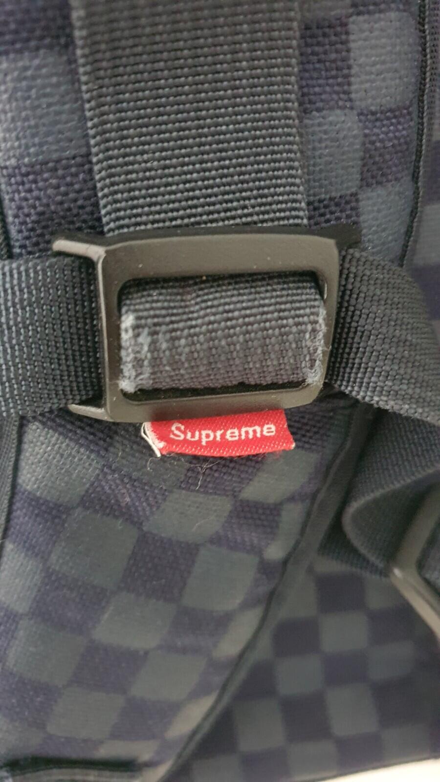 FW11 Supreme Printed Check backpack box logo bag Checkered vintage Rare Black