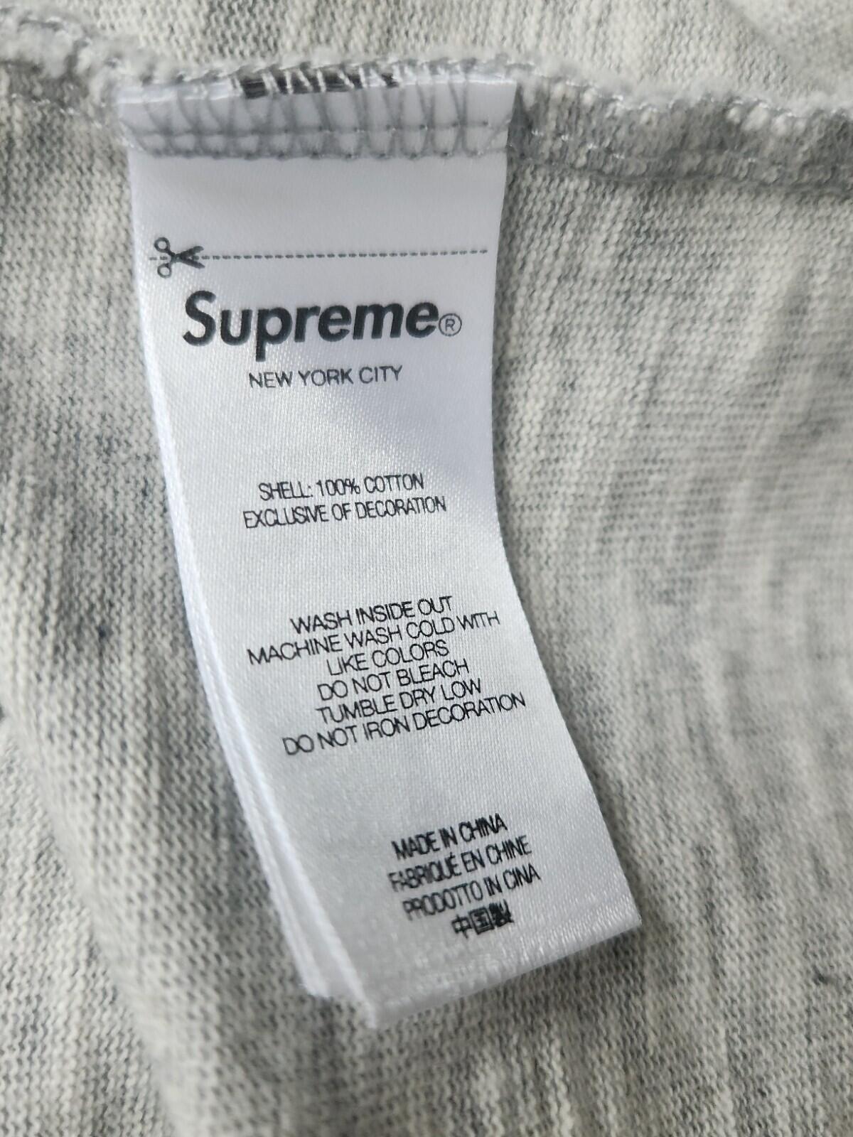 SS24 Supreme Old English S/S Top tee M medium Heather Grey T-Shirt Twill Logo