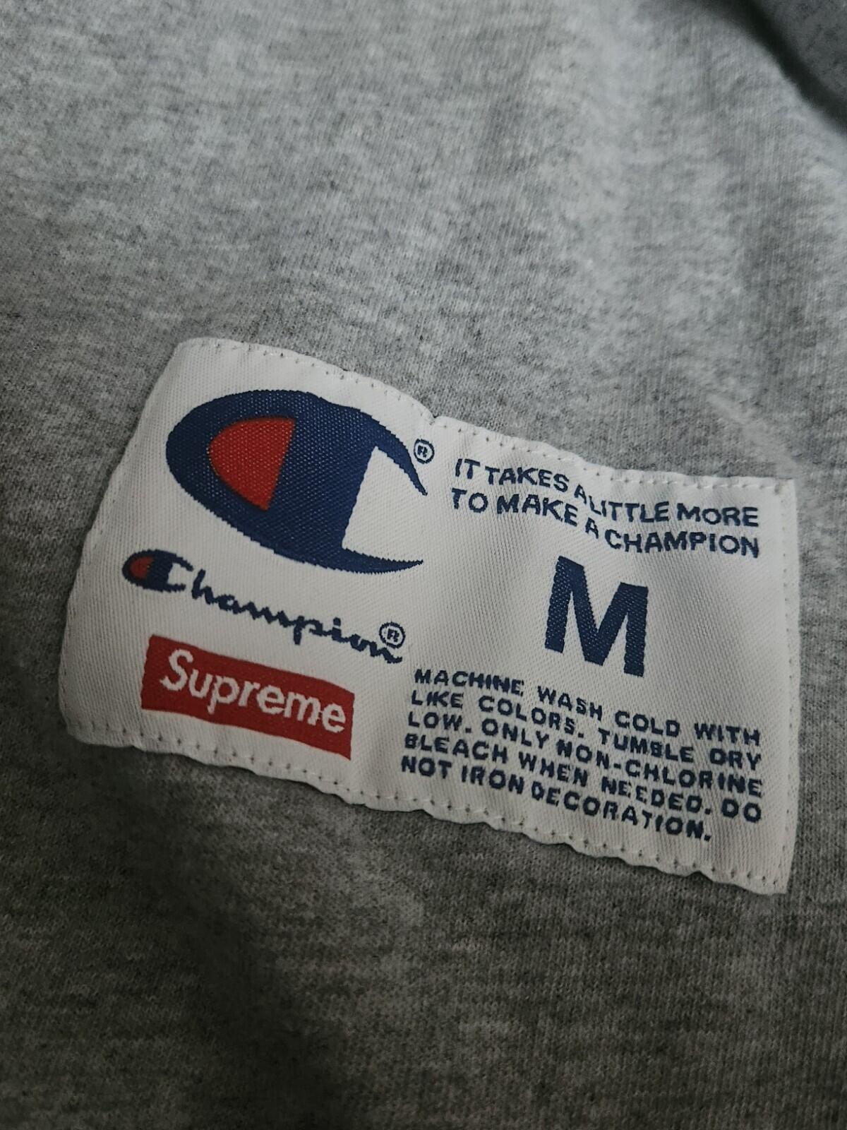 SS17 Supreme x Champion Grey L/S tee size M medium long sleeve T-shirt