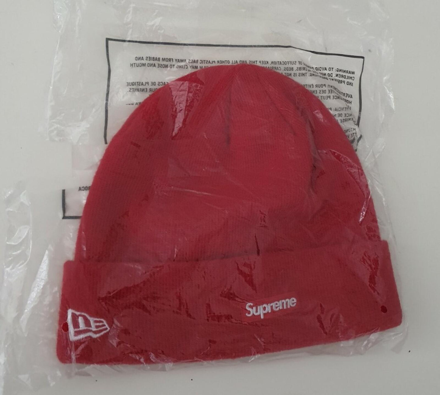 FW17 Supreme New Era S Logo Beanie red Hat