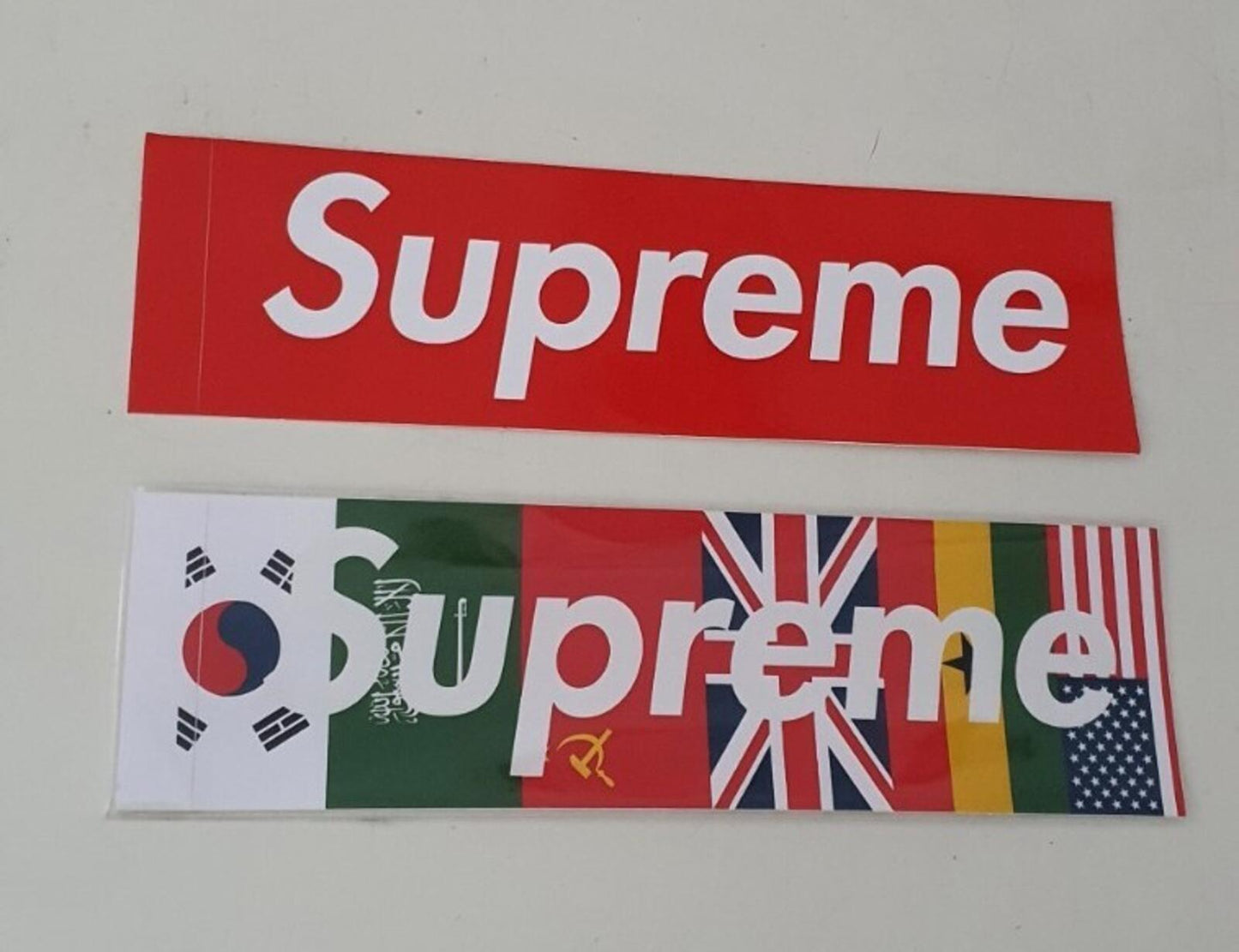 FW13 Supreme Flags box logo sticker vintage 2013 in protective sleeve Very Rare