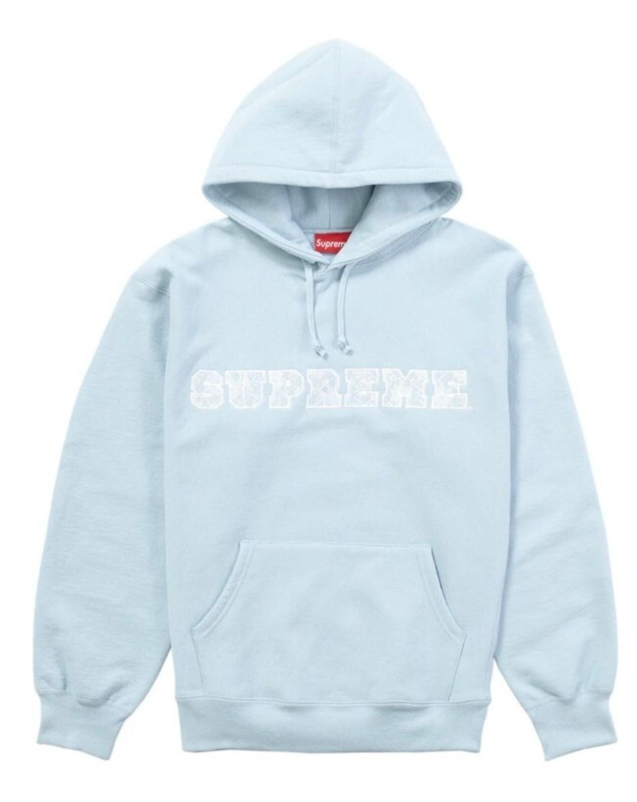 SS22 Supreme Lace Hooded Sweatshirt Light Blue Size XL