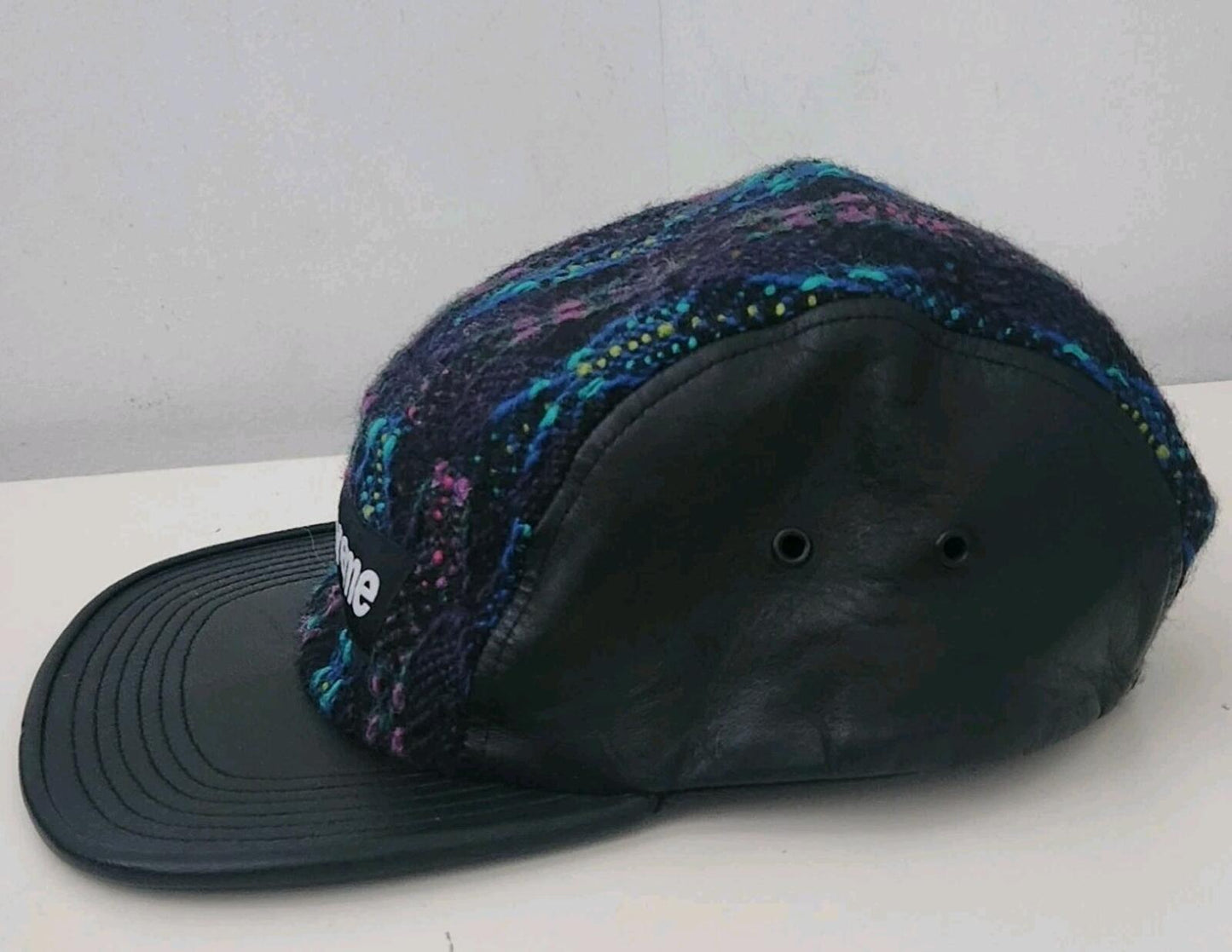 FW13 Supreme Diamond Magee Tweed camp cap Wool Leather Hat box logo vintage 2013