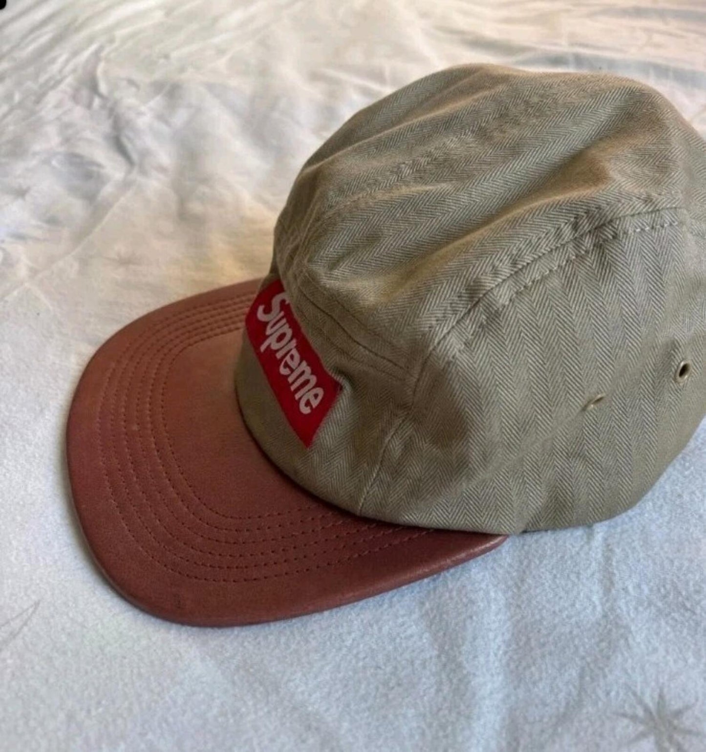 SS12 Supreme Herringbone Leather Camp Cap