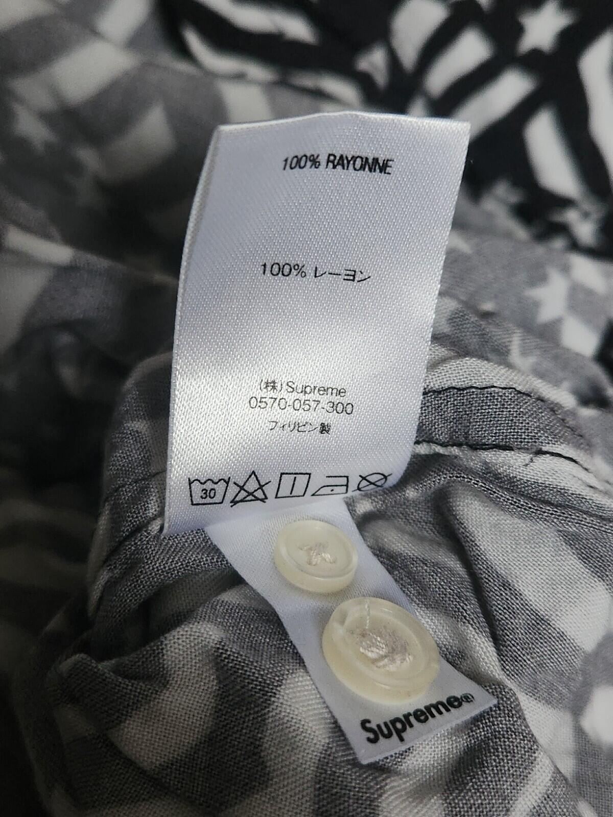 SS20 Supreme Flags Rayon Shirt schwarz Größe XL Kurzarm