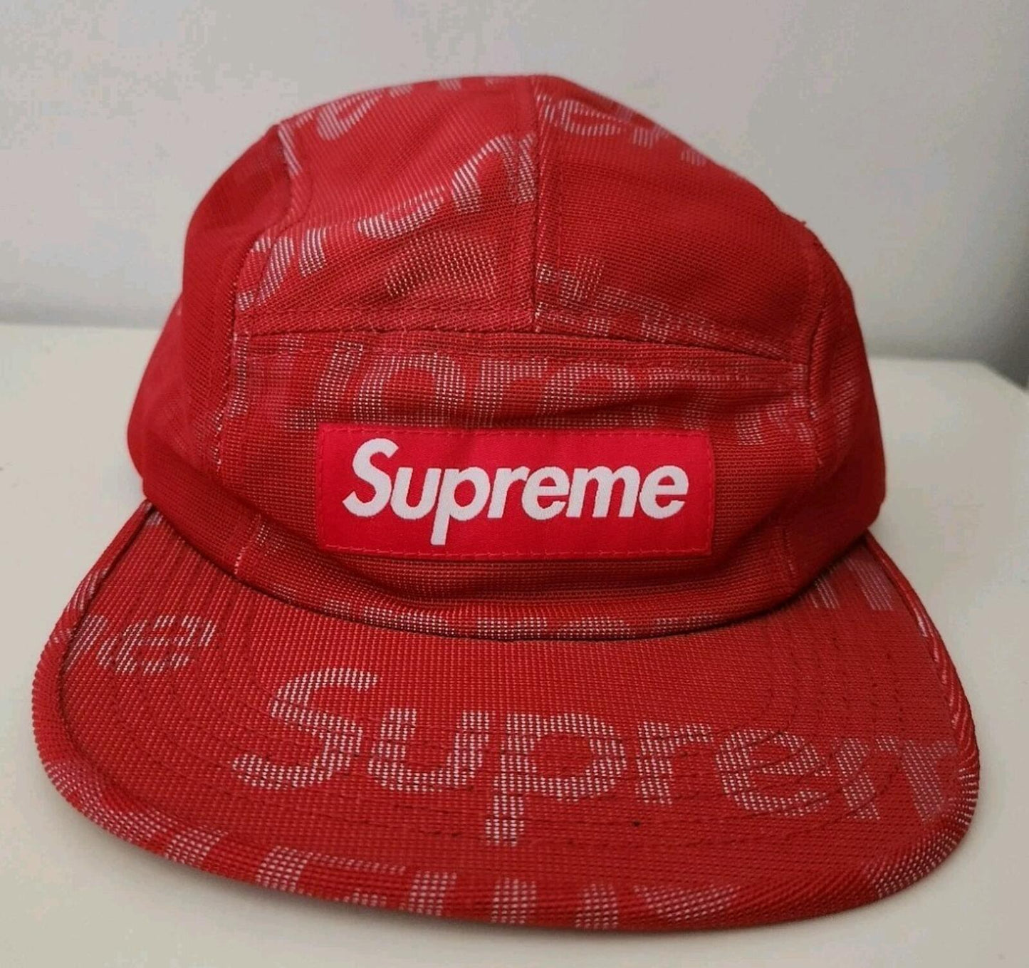SS19 Supreme Lenticular Logo camp cap red nylon hat box logo