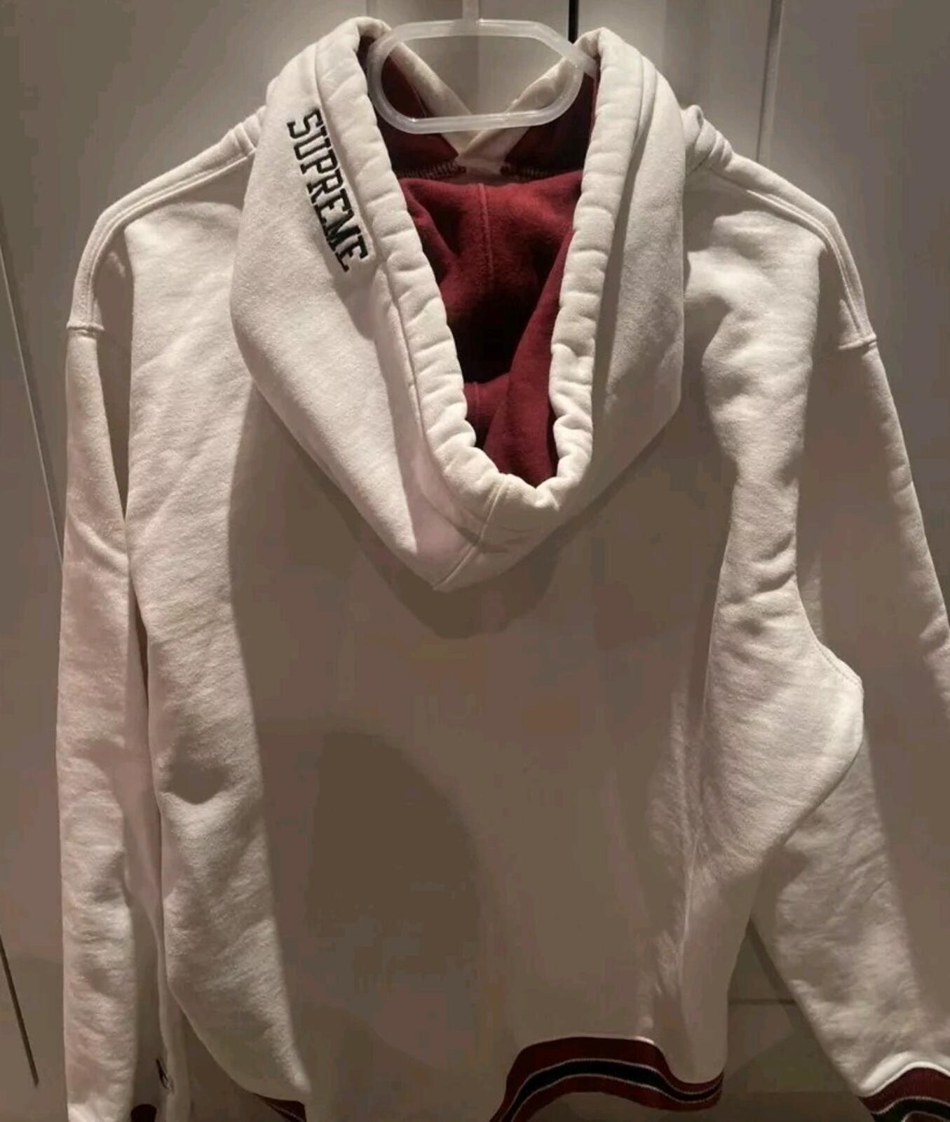 SS15 SUPREME x Champion Hooded Sweatshirt White Size L