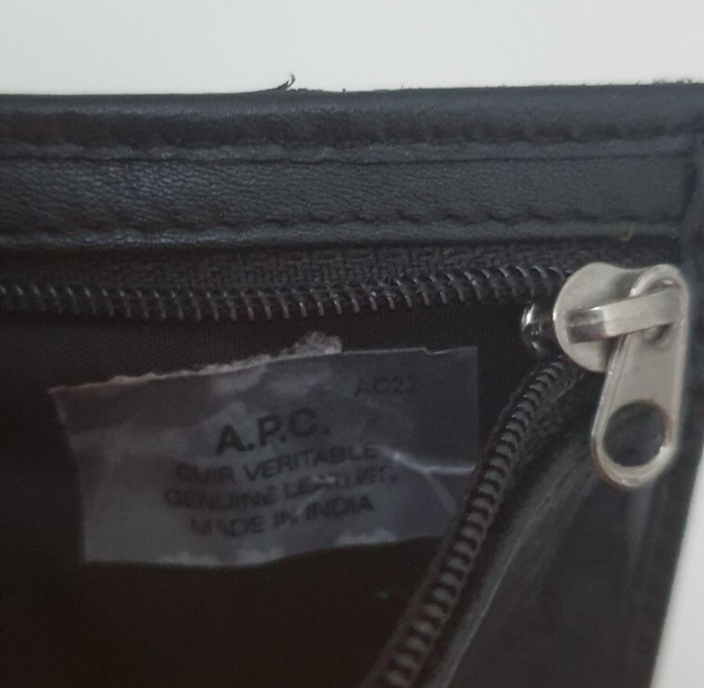 A.P.C. BAD MTH FCK Leather wallet black Chain holder Rare APC Accessory
