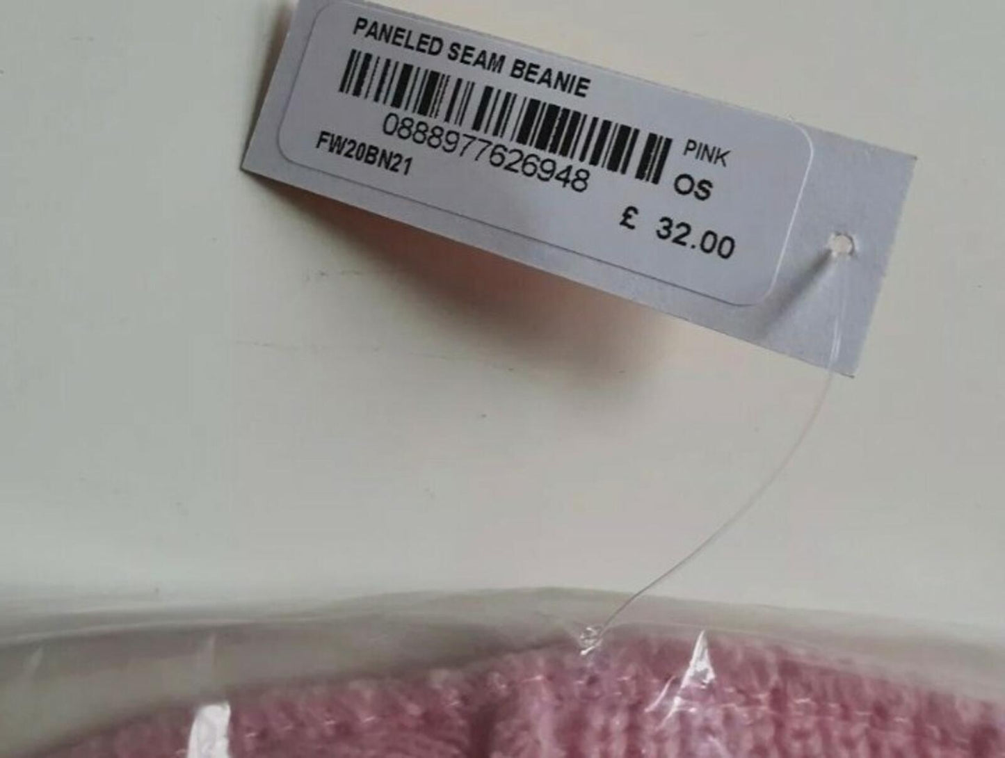 FW20 Supreme Paneled Seam pink beanie New with tag Unopened Hat