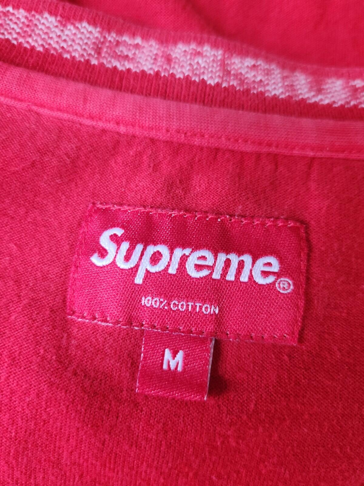 FW14 Supreme Logo Rib L/S Tee Size M Medium Jumper Crewneck Red Vintage 2014