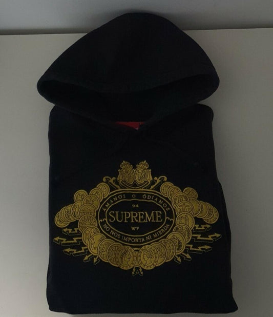 FW18 Supreme Love or Hate hooded sweatshirt black hoodie size M medium