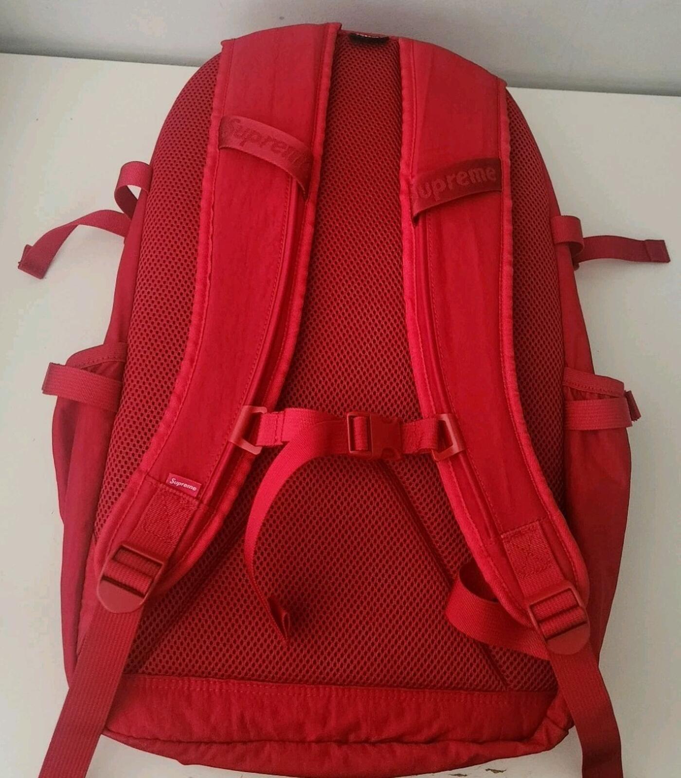 FW20 Supreme Backpack Dark Red Bag Water Resistant Nylon Rucksack