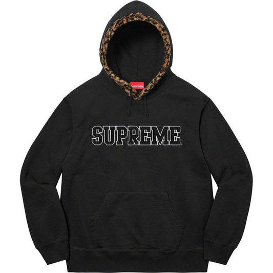 Sudadera con Capucha Supreme Leopard Trim PV21 Negra Talla XL