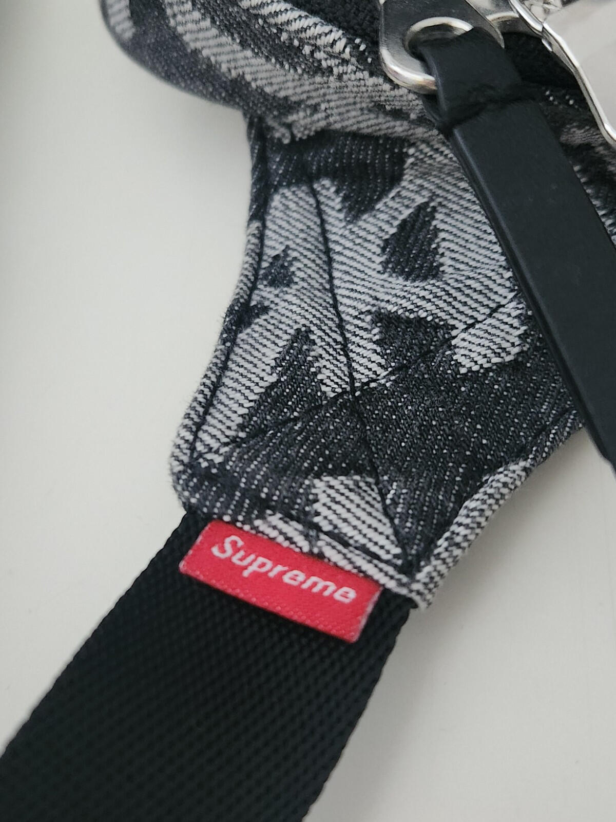 SS22 Supreme Fat Tip Jacquard Denim waist bag Black Shoulder Bum 3L