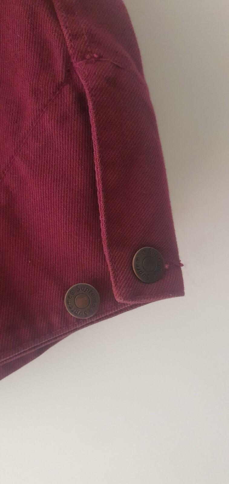 SS18 Supreme NY Tapestry Denim Chore Coat Size L Large Jacket Maroon