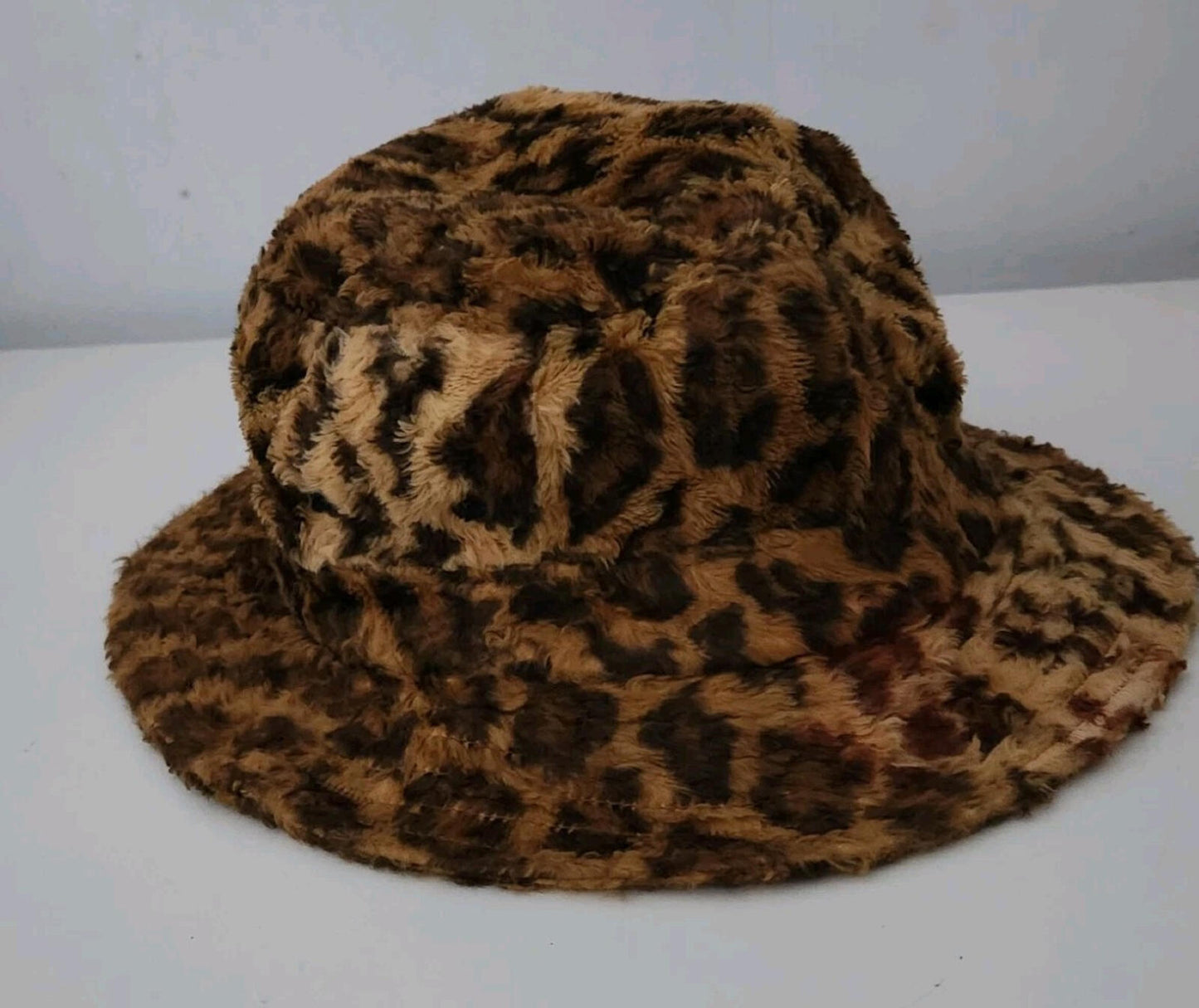 SS14 Supreme Fur Crusher M / L bucket hat Leopard Vintage 2014 Animal Print