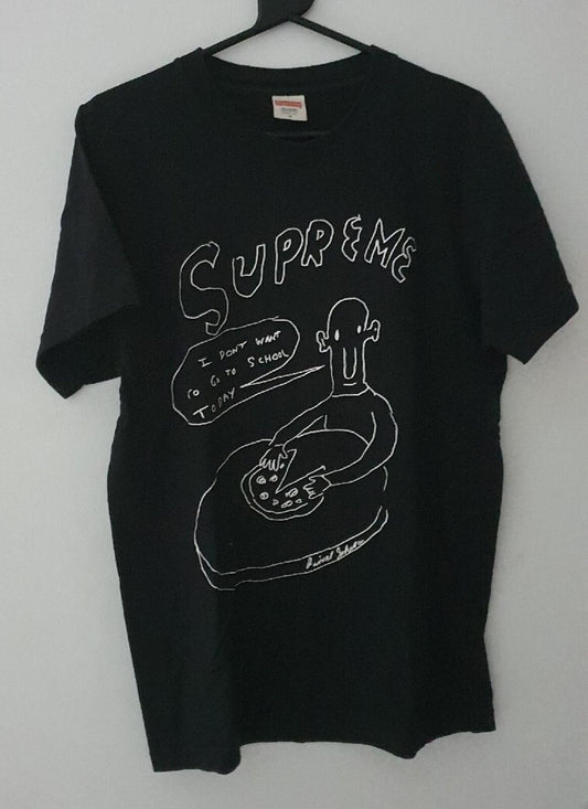 SS15 Supreme Daniel Johnston Pizza black tee size M medium T-shirt school Rare