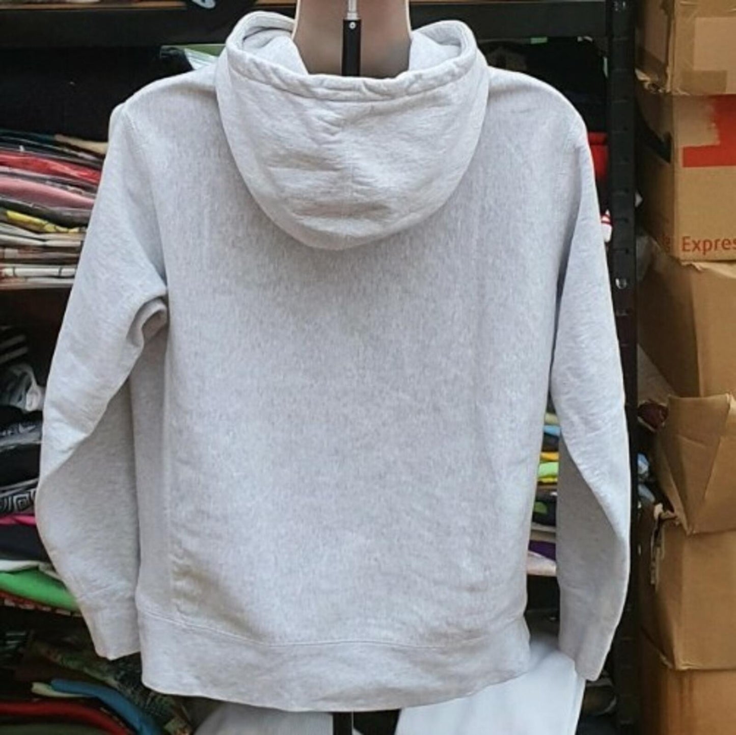 FW17 Supreme Arabic Logo Hooded Sweatshirt size M medium heather grey hoodie