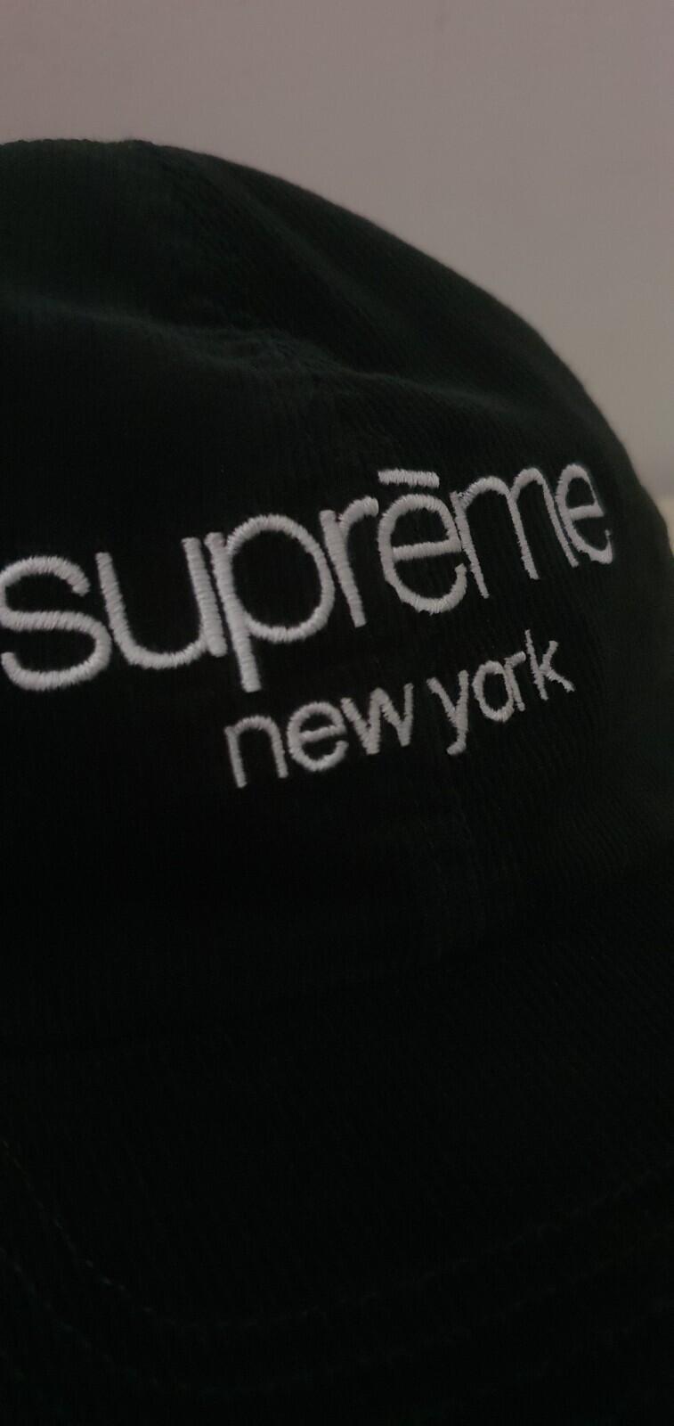 FW21 Supreme GORETEX corduroy Classic Logo 6-panel black water resistant hat Cap
