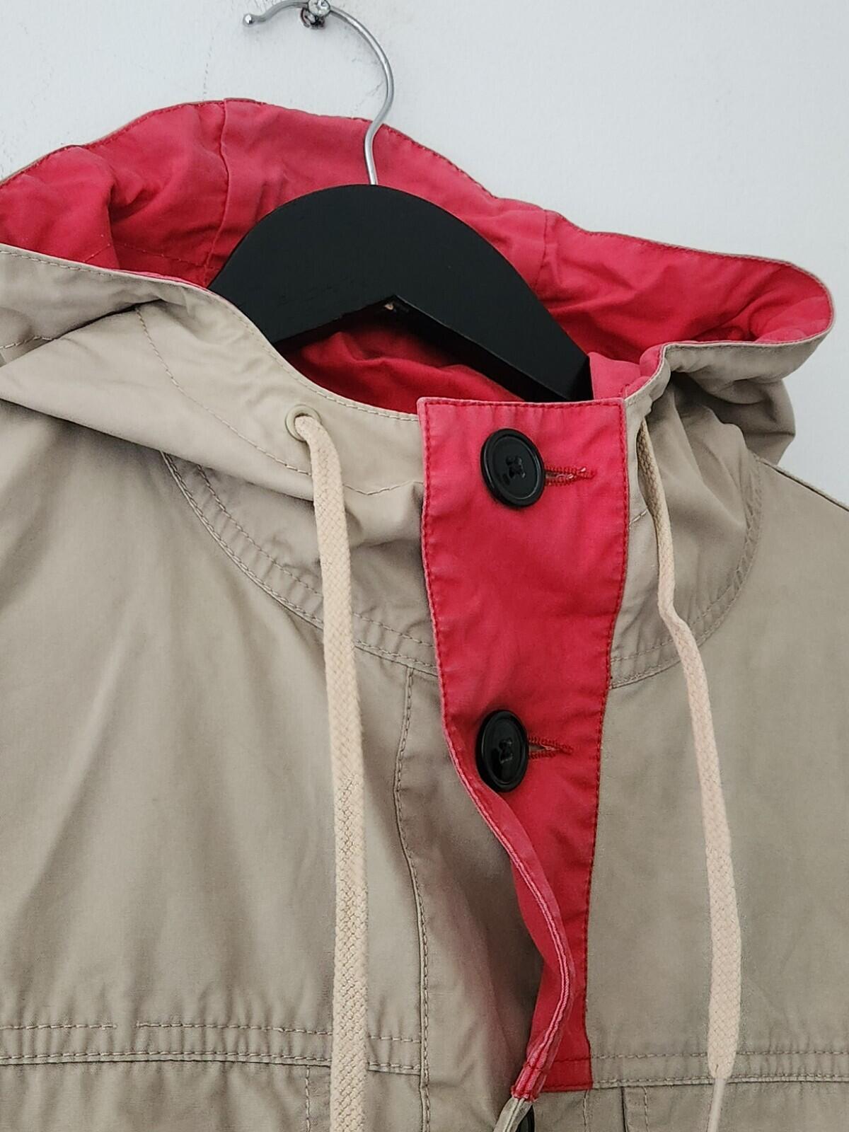 FW10 Supreme Jacket Beige Red Parka Size M Medium Rare 2010 Vintage Rain Coat