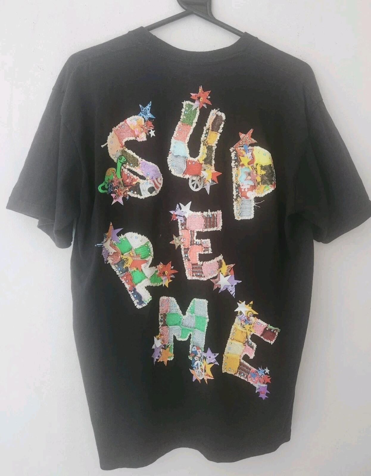 SS24 Supreme Patchwork T-Shirt M Medium Schwarz T-Shirt Artwork von Shaun Crawford