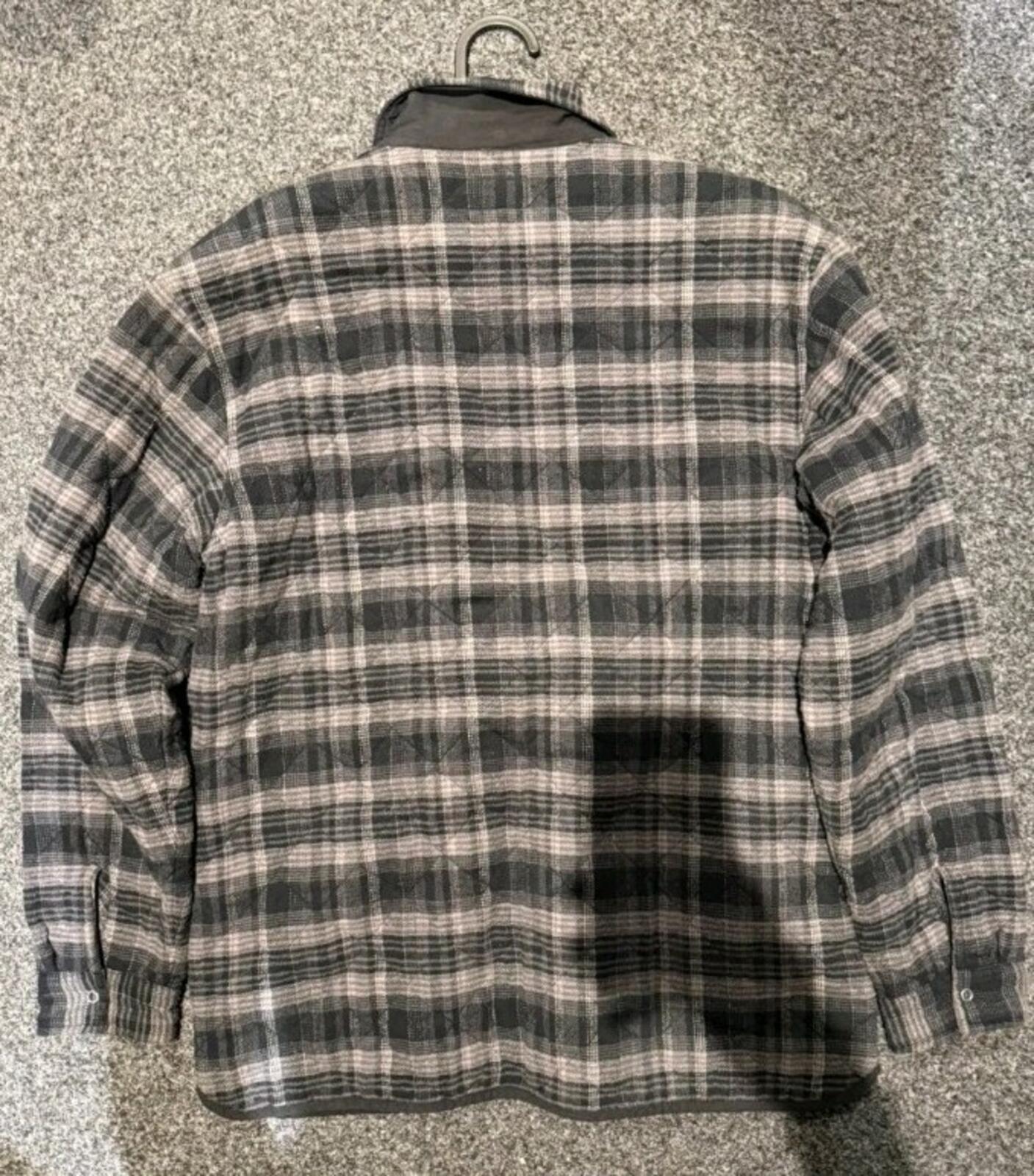 FW19 Supreme Quilted Plaid Zip Up Shirt Black Size L