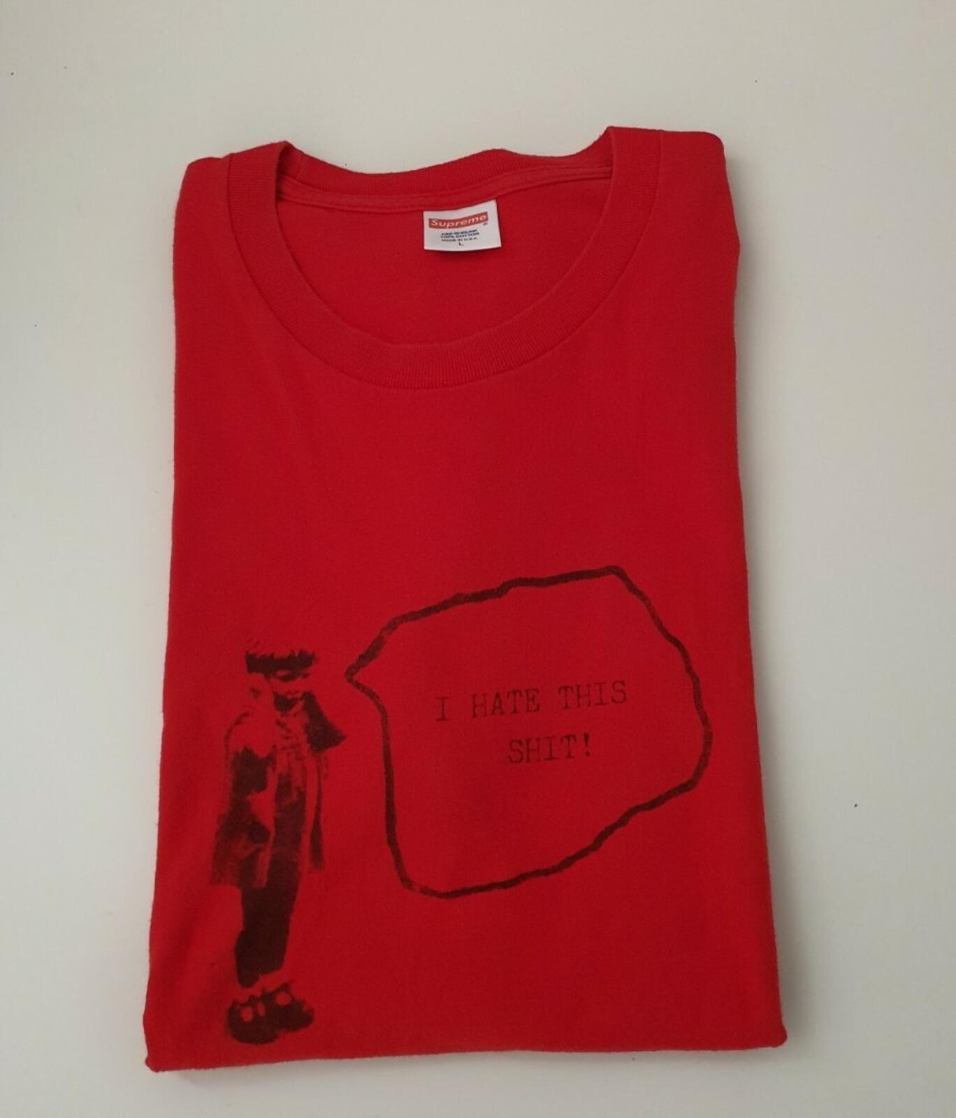 SS13 Supreme I HATE THIS SHI T rotes T-Shirt L großes T-Shirt