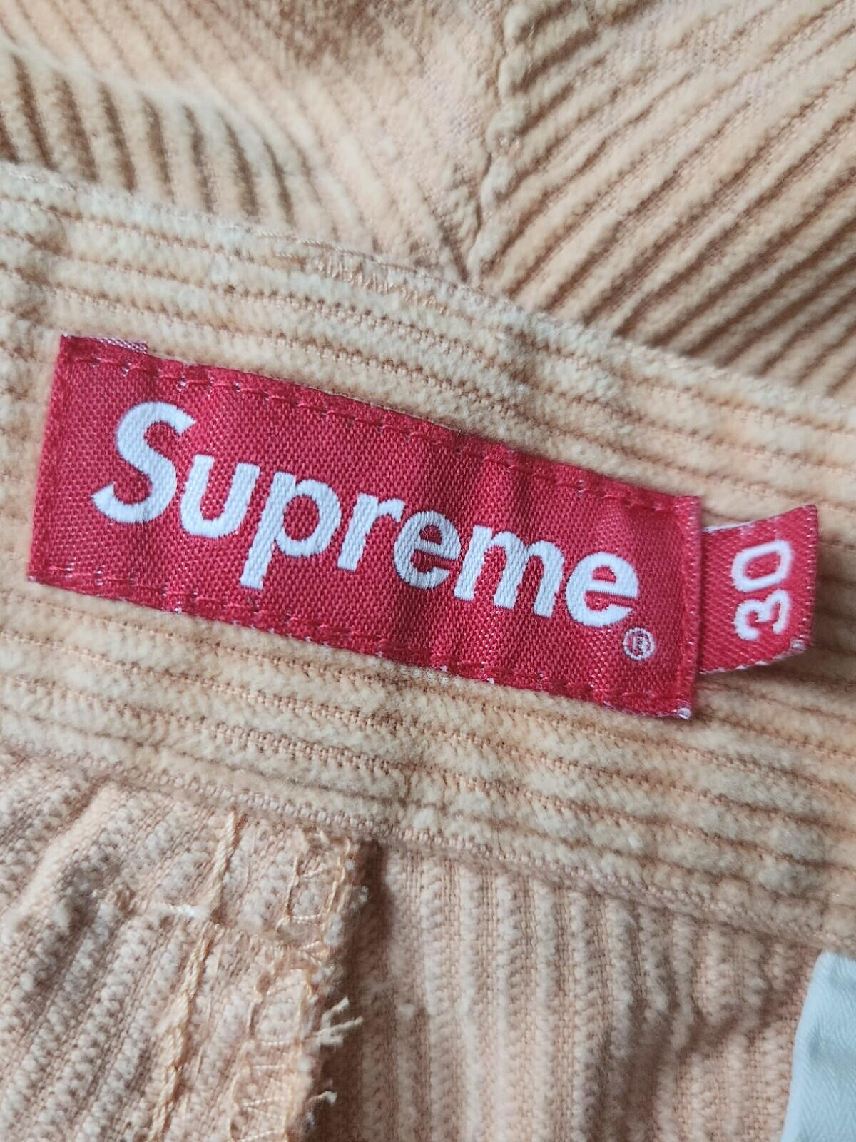 FW17 Supreme Corduroy Work Pant size 30 W30 L30 zip up trousers pants Peach S