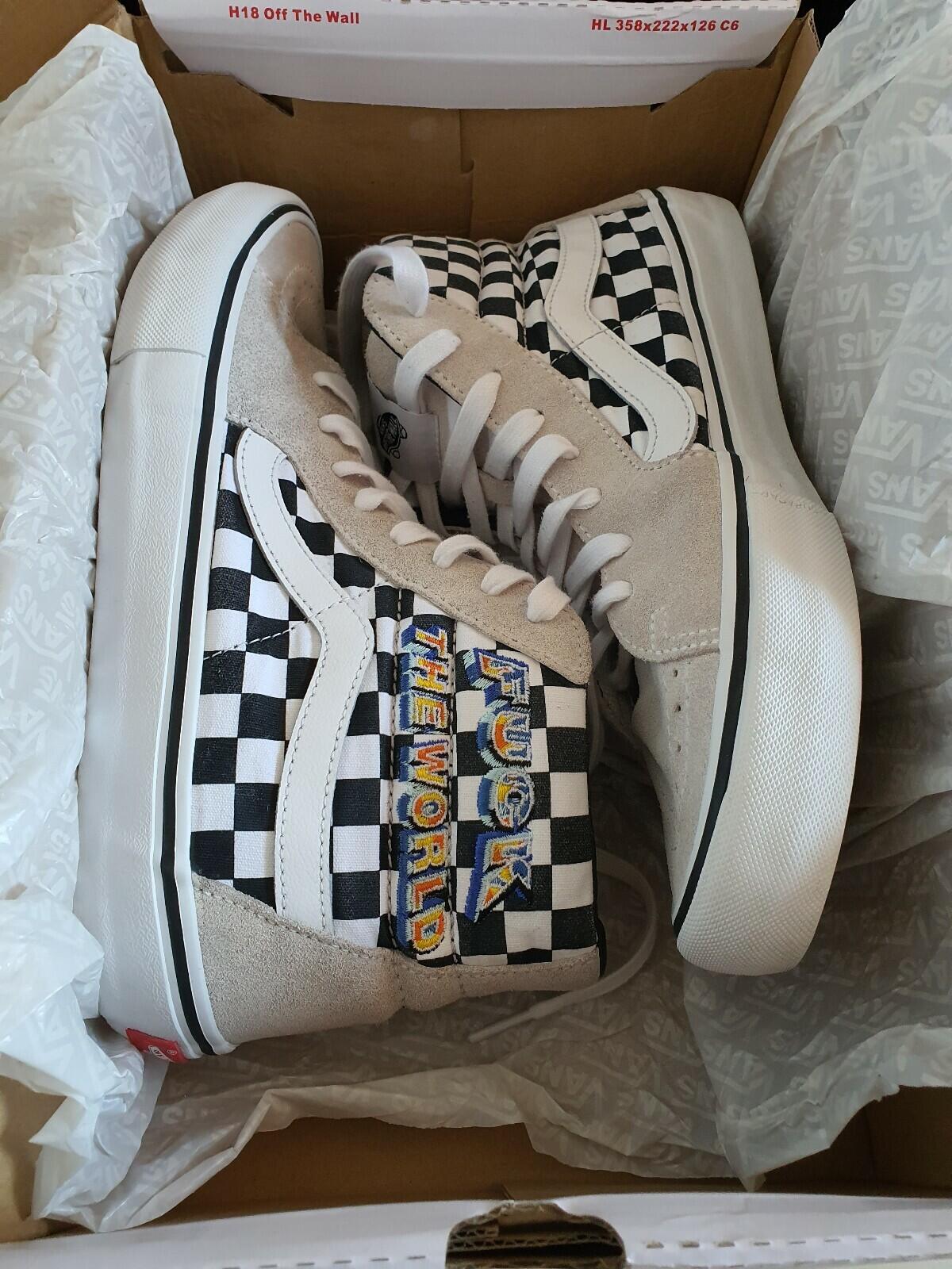 FW19 Supreme x Vans F*ck The World Sk8-Hi Pro UK 9 US 10 EUR 43 White Trainers