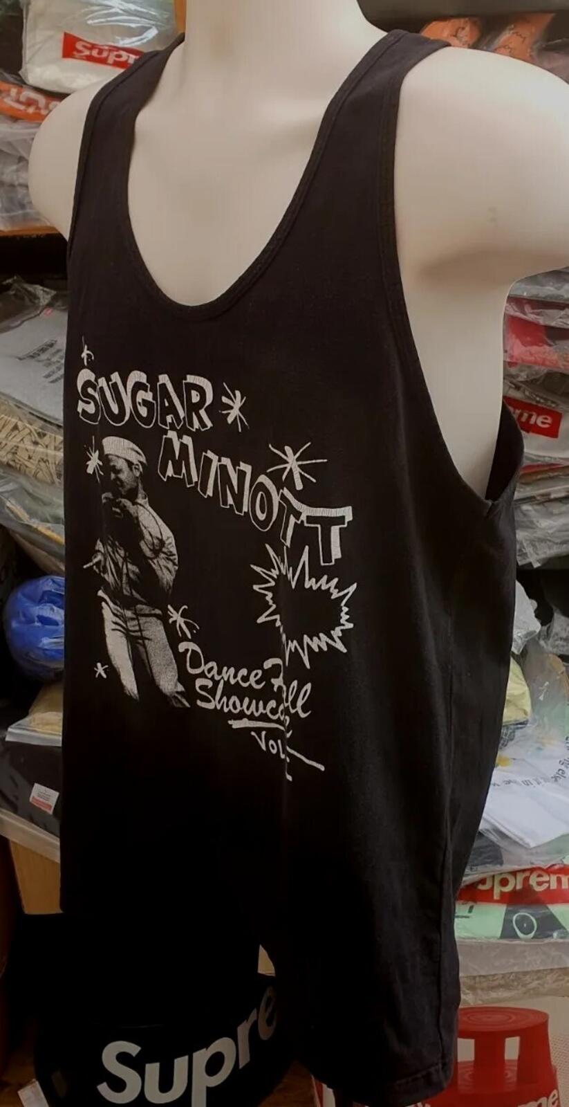 SS13 Supreme Wackies Sugar Minott ärmelloses Top schwarzes T-Shirt Box-Logo Vintage