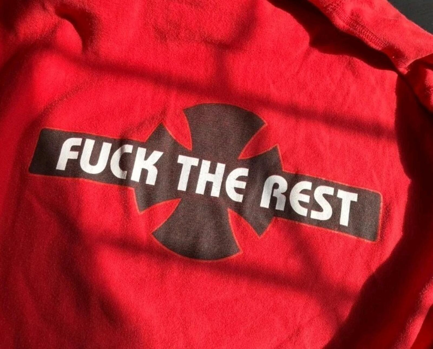 SS12 Supreme x Independent F UCK THE REST Hooded Sweatshirt Red Size XL