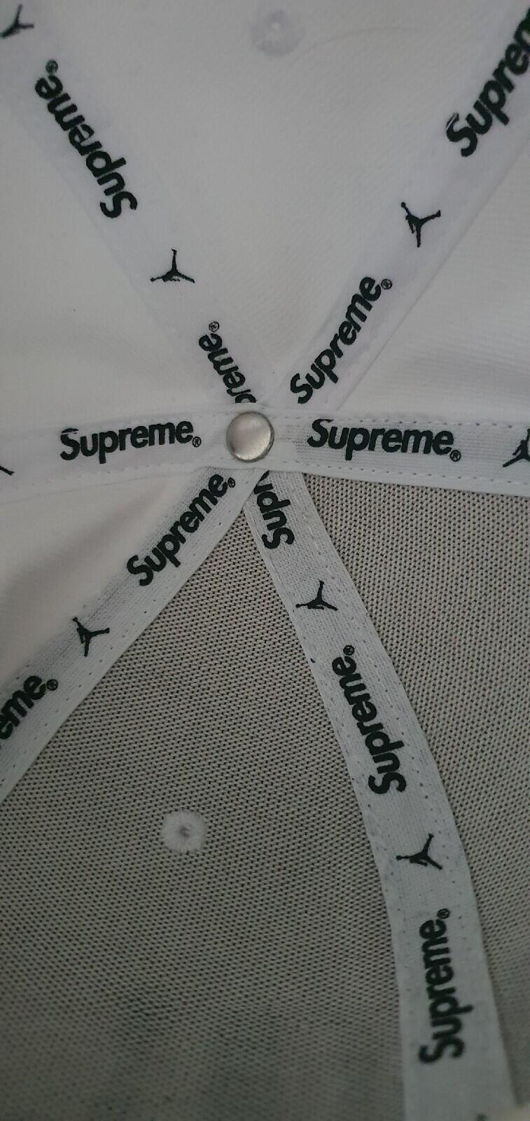 FW15 Supreme x Jordan White 6-Panel cap Jumpman hat Rare