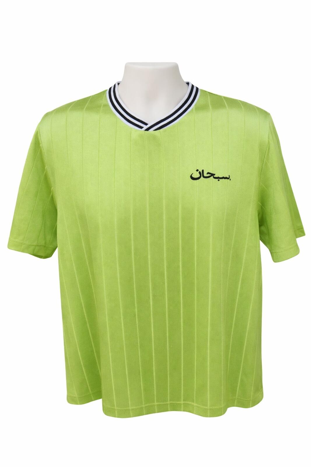 SS14 Supreme Arabic Logo Football Jersey Lime Größe L