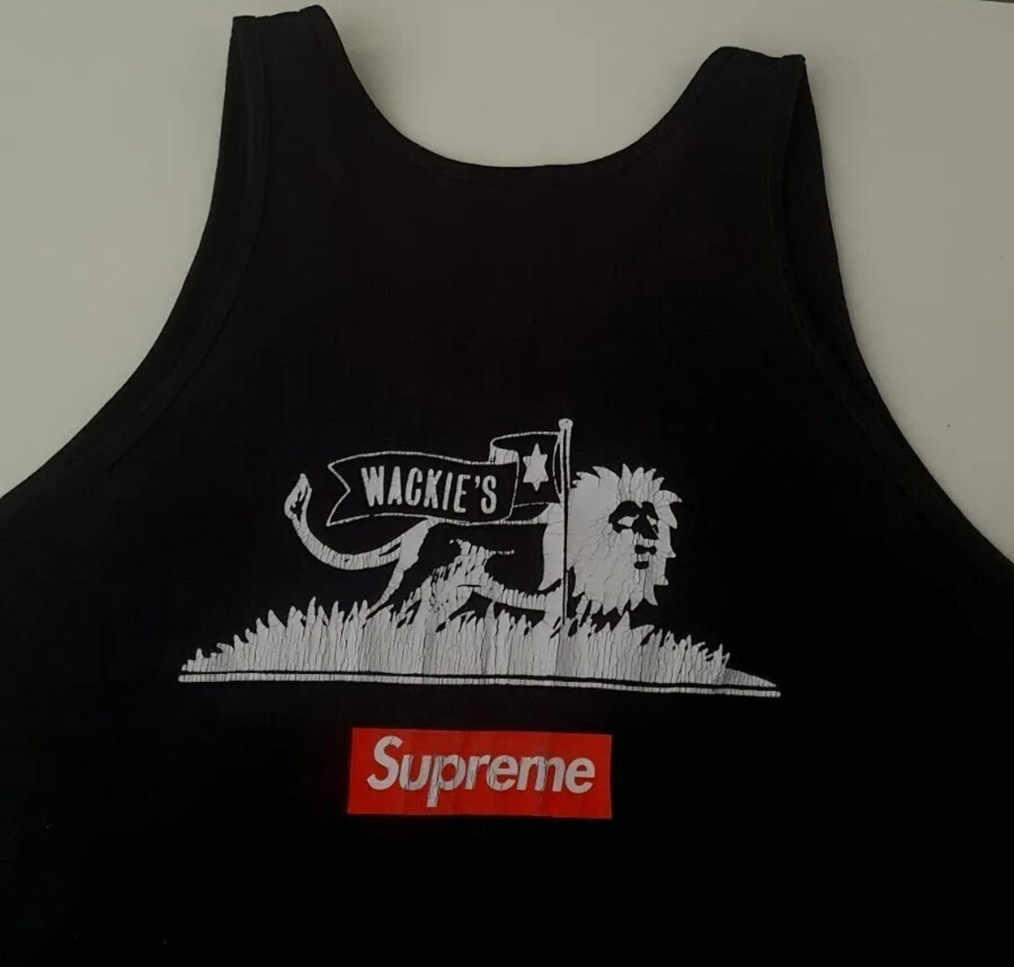 SS13 Supreme Wackies Sugar Minott ärmelloses Top schwarzes T-Shirt Box-Logo Vintage