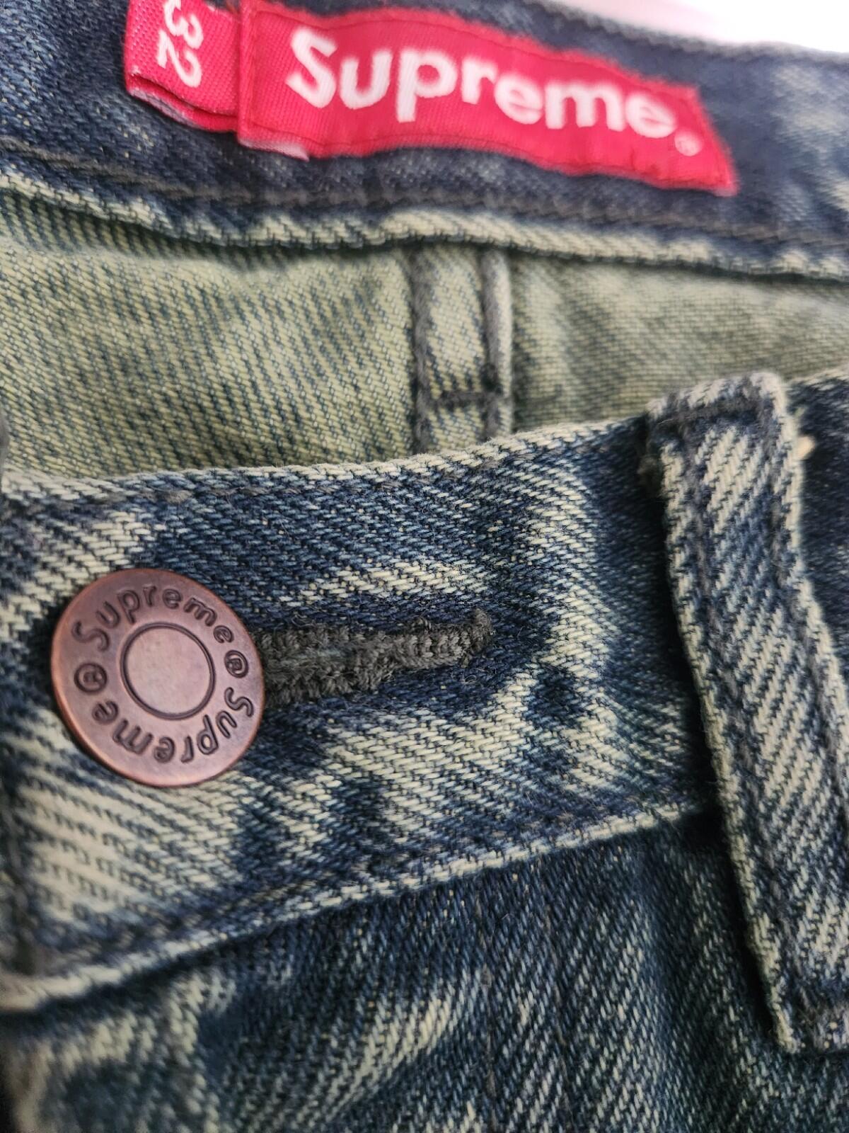 SS23 Supreme Regular Jean Size 32 W32 L32 Overdyed Green Denim Jeans Trousers