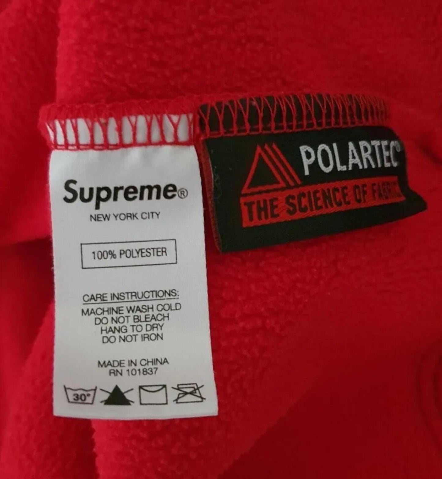 FW20 Supreme Polartec Hooded Sweatshirt Red Size XL