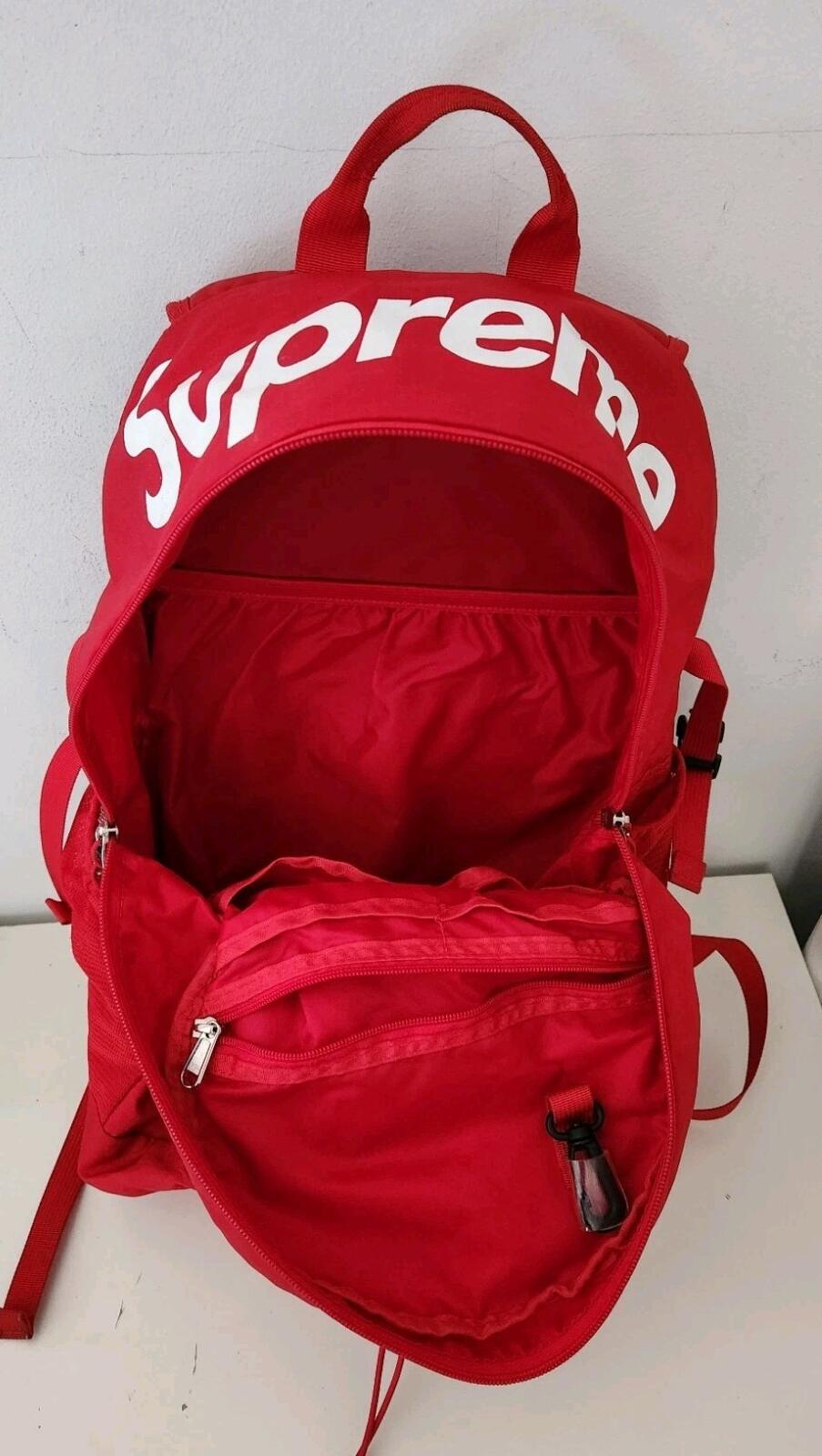 SS16 Supreme red backpack box logo Bag Rare Cordura Fabric