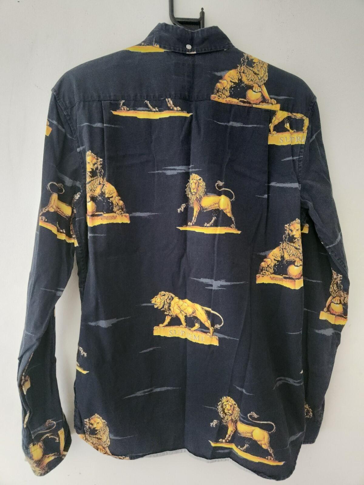 FW13 Supreme Lions shirt size M medium Button Up vintage 2014 rare  black top