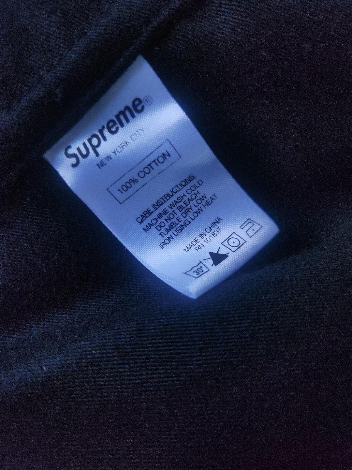 FW13 Supreme Moleskin Naval Shirt Black Size L
