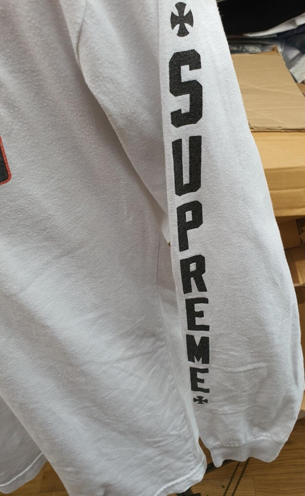 FW15 Supreme x Independent Fuc k The Rest Camiseta manga larga blanca talla M