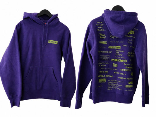Sudadera con capucha Supreme Stop Crying FW19 morada talla M