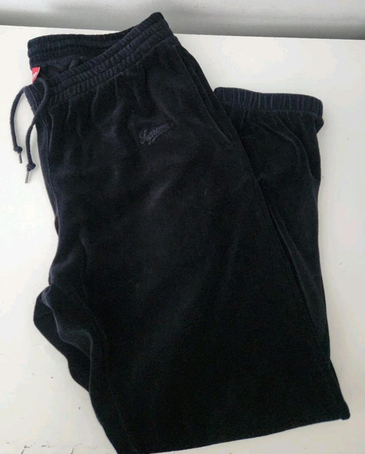 FW17 Supreme Velour Warm Up Pant negro talla S small pantalones