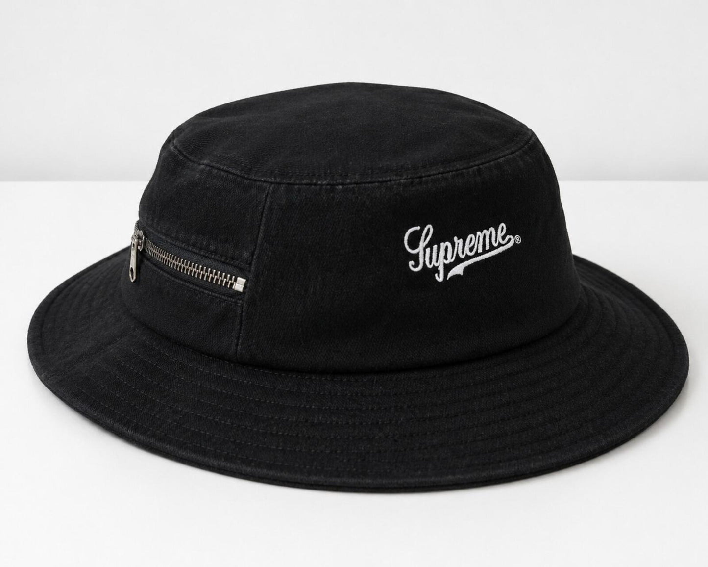 SS19 Supreme Zip Twill Crusher Hat Black Size M/L