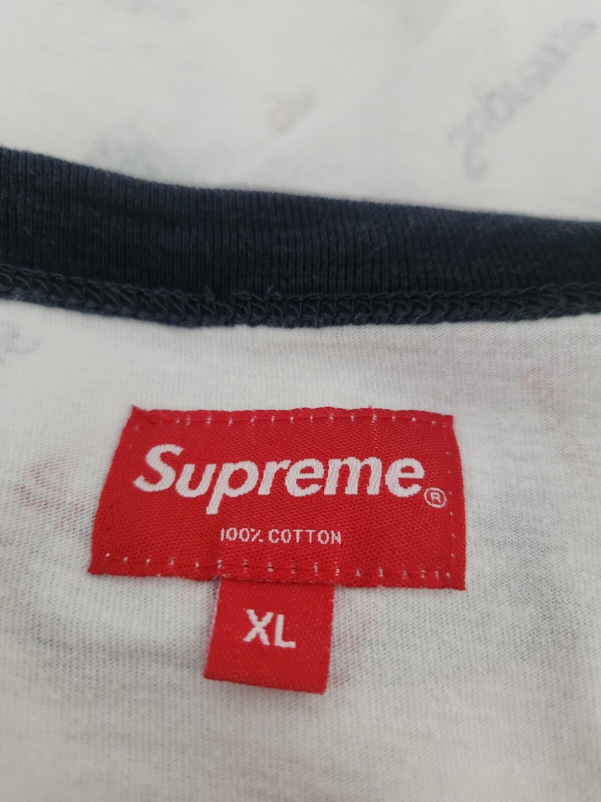 FW18 Supreme Scatter Ringer Tee Blanca Talla XL