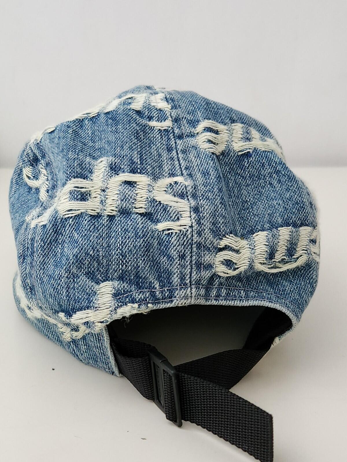 SS21 Supreme Frayed Logos Denim Camp Blue
